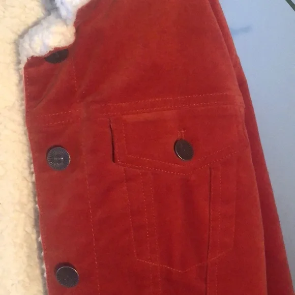 Forever 21 Sherpa lined velvet like bomber. Size Small. Burnt orange - Picture 6 of 6